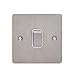 Price comparison product image Schneider Electric Ultimate Flat Plate - Single 2 Way Light Switch, 16AX, GU1212WSS, Stainless Steel With White Insert