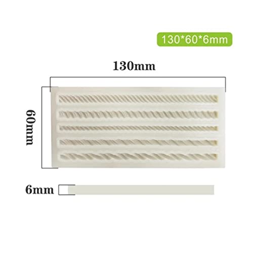 Image of Get Inspired Rope Silicone Mold-5 Different Twisted Rope Design-Diy Fondant Gum Paste Resin Polymer Clay Mould-Cake Side Border Decoration-Art Craft Tool- Soft Reusable-White - 13X6X0.6 Cm