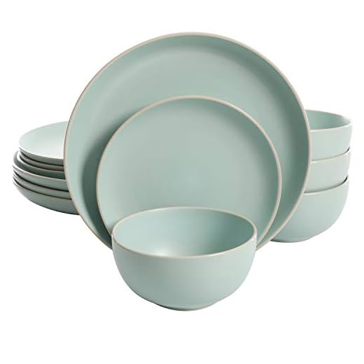 Gibson Home Rockaway 12 Piece Dinnerware, Teal Matte -