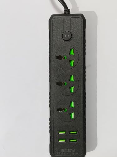 Image of Long Cord Extension Board Universal Extension Socket Surge Protector Desk Charging Station for Office School Home Surge Protector Power Strip with Outlets and USB Ports (B02)