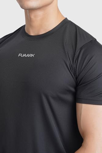 Image of FUAARK Men Moisture Wicking Solid Round Neck Tshirt