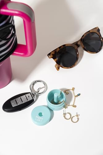 Lion Latch Travel Jewelry Box Case, Ring Holder on Shark Tank - Ring Holder for Women Girls with Keychain, Small Jewelry Organizer Boxes, Portable Ring Keeper Key Chain, Jewelry Storage Case