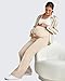 G4Free Maternity Dress Pants Over The Bump High Waist Front Pleated Sweatpants Business Casual Straight Leg Lounge Trousers(Light Khaki,S,Regular)