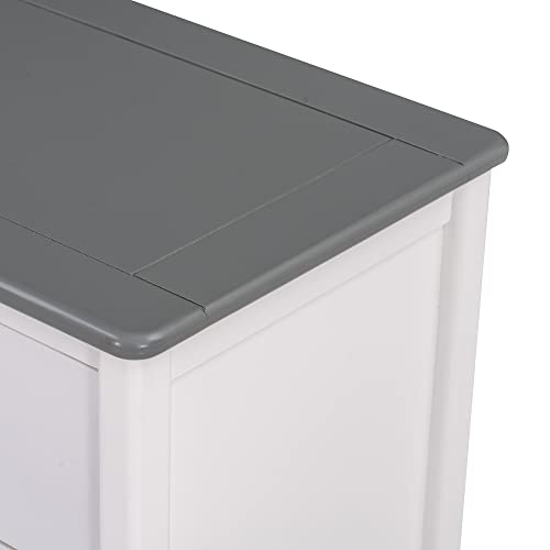 Merax, White+Gray Modern Farmhouse 3 Pieces Wood Furniture House Bed, Closet Dresser, Night Stand For Boys Girls, Easy Assemble, Bedroom Sets-Full #TOP5