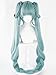 Half and Half Long Curly Green Double Ponytail Braid Wig with Bangs 37.5'' Anime Light Teal Pigtails Twin Tail Costume Wigs for Women Halloween Party Daily