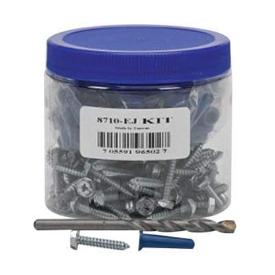 8710EJ Plastic Steel Tapping Screw Anchor Kit #10 x 1 Inch