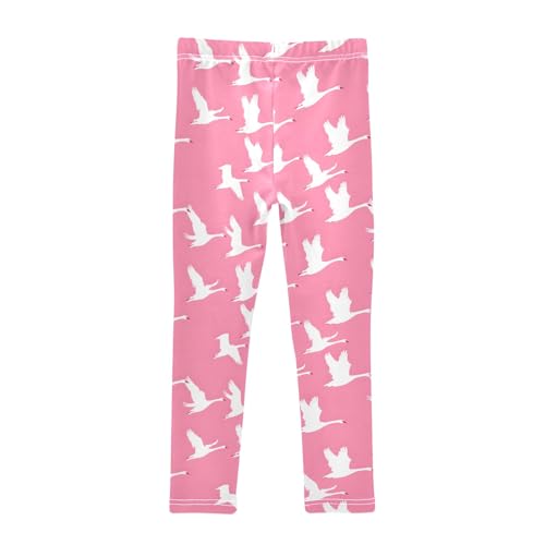 senya Girls Printed Leggings Yoga Pants White Flying Geese Pattern for Kids in 4t to 10 Years, 4T2