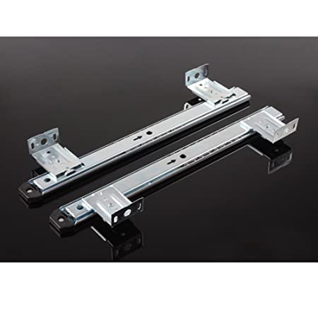Image of Keyboard Channel for Computer Table lapdesk Study Table Office Table Desk Keyboard Drawer Tray Slide Rail Steel Metal Underdesk Keyboard Tray Telescopic Channel