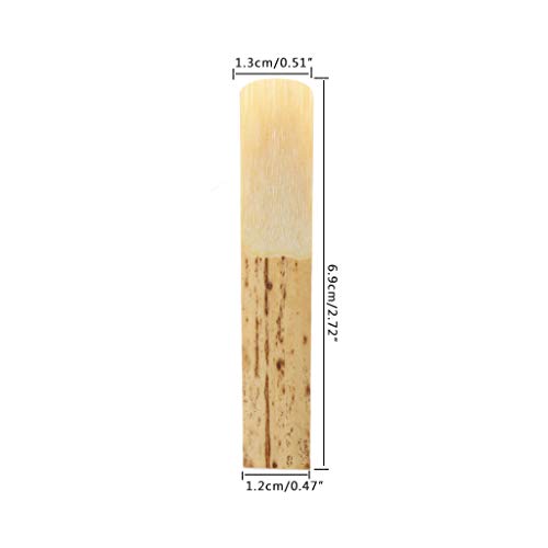 JinGuoZiLP Pack of 10 Pieces Clarinet Reeds, Strength 2.5, Traditional Flat Clarinet Reeds, Clarinet Bamboo Reeds, Light Yellow