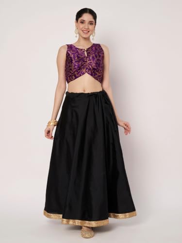Image of studio rasa Women's Dupion Hand Block Printed Readymade Top for Festive Wedding Party