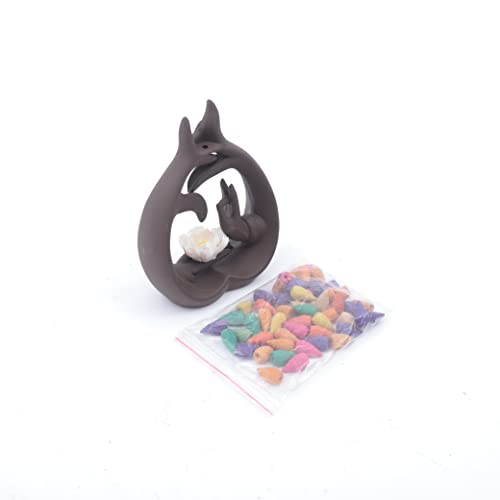 Encens Purple Sand Reflux, Brûleur d'encens à Cascade avec 50 cônes, Sand Lotus Incense Burner for Home Office Cover