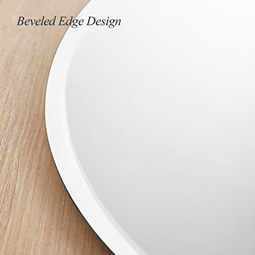 Villacola 20X28 Inch Oval Bathroom Mirror Beveled Edge Frameless Decorative Mirror For Wall In Entryway Washroom Living Room And More #TOP3