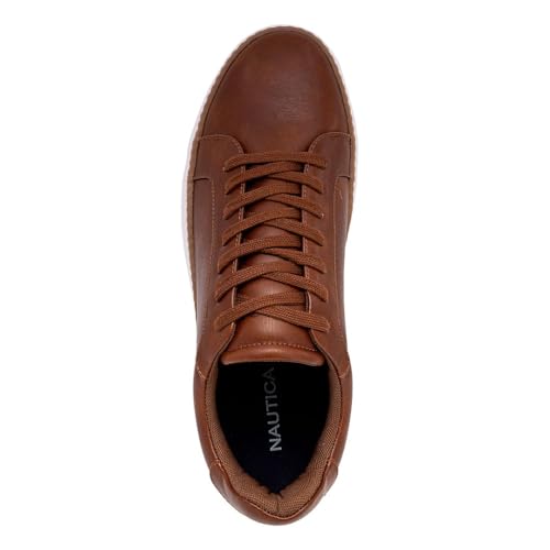 Image of Nautica Men's Casual Court Fashion Sneakers Classic Low-Top Lace-Up Shoes Comfortable Everyday Walking Style with Durable Outsole and Vegan Leather Upper