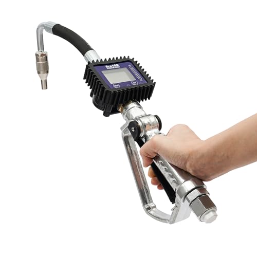 LIYUANJUN LCD Digital Oil Control Valve, Oil Transfer Pump Control Valve 5 Measurement Units Electronic Oil Meter Gun for Refueling Trucks Buses Oil Drums Oil Dispensing Nozzle