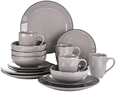 vancasso Navia Tropical Dinner Set, Stoneware Vintage Look Multicolored Dinnerware Tableware, 16 Pieces Dinner Service Set for 4, Include Dinner Plate, Dessert Plate, Cereal Bowl and Mug