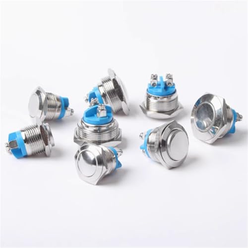 Botón de metal 16mm para evitar fallos de conexión interruptor momentáneo plano con tornillo 2