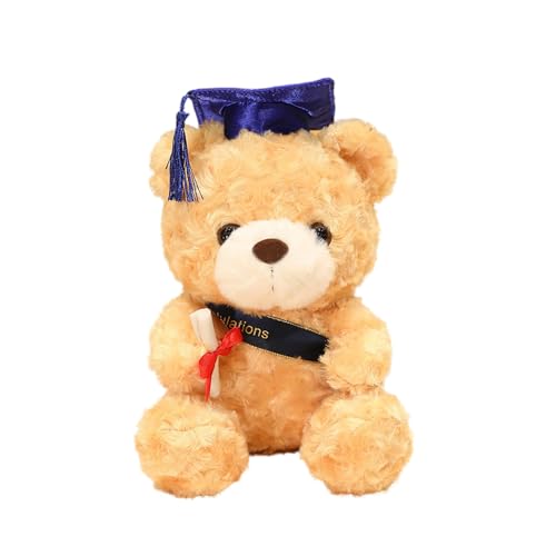 Ours en peluche diplôme 2026 bleu avec son chapeau de célibataire