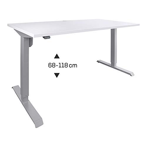 Preisvergleich Produktbild STIER Elektrisch Höhenverstellbarer Schreibtisch 160x80cm Grau
