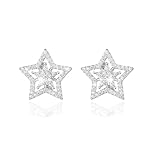 Star Earrings for Women Gold Silver Y2k Star Earrings Sparkly Cubic Zirconia Star Earrings Dainty Personalized Star Cartilage Earrings Hollow Star Earring Rhinestone Star Stud Earrings Prom Jewelry