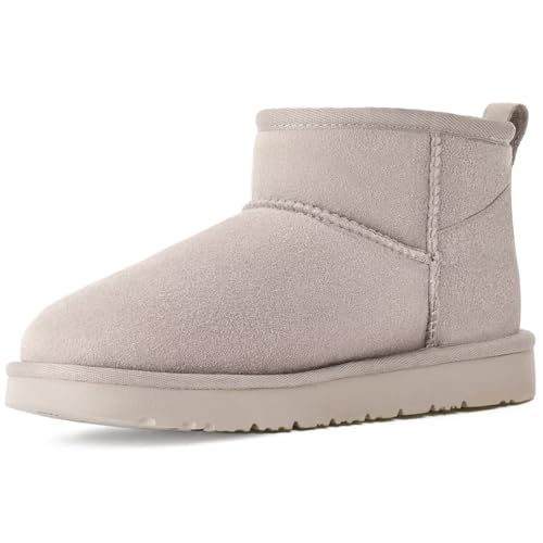 OOW 100% Genuine Suede Ankle Low Boots for Women Short Winter Snow Boot with Cozy Fur Lined