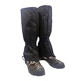 ARTSEWPLY Polainas Impermeables para Nieve y Senderismo Resistentes al Agua con Elástico y Gancho Antióxido Cubrebotas para Esquí Alpinismo y Actividades al Aire un Negro