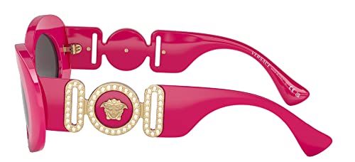 Versace VE 4426BU 536787 Fuchsia Plastic Oval Sunglasses Grey Lens3