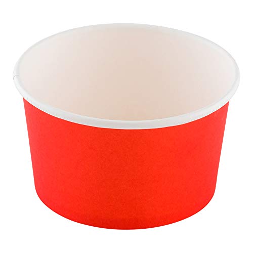 Image of Coppetta 12-Ounce Dessert Cups, 50 Disposable Ice Cream Cups - Lids Sold Separately, Sturdy, Red Paper Frozen Yogurt Bowls, For Hot And Cold Foods, Perfect For Gelato Or Mousse - Restaurantware