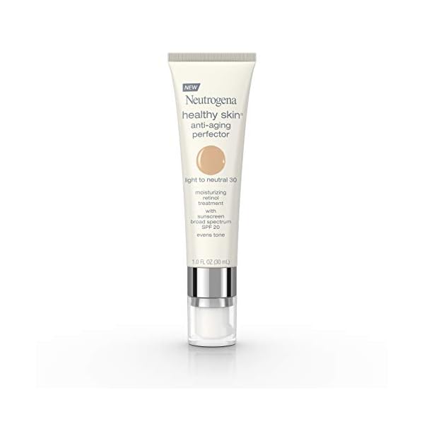 Neutrogena-Healthy-Skin-Anti-Aging-Perfector-Tinted-Facial-Moisturizer-and-Retinol-Treatment-with-Broad-Spectrum-SPF-20-Sunscreen-with-Titanium-Dioxide-30-Light-to-Neutral-1-fl-oz Neutrogena Retinol Treatment and Tinted Facial Moisturizer, Healthy Skin Anti-Aging Perfector with Broad Spectrum SPF 20 Sunscreen with Titanium Dioxide, 30 Light to Neutral, 1 fl. oz