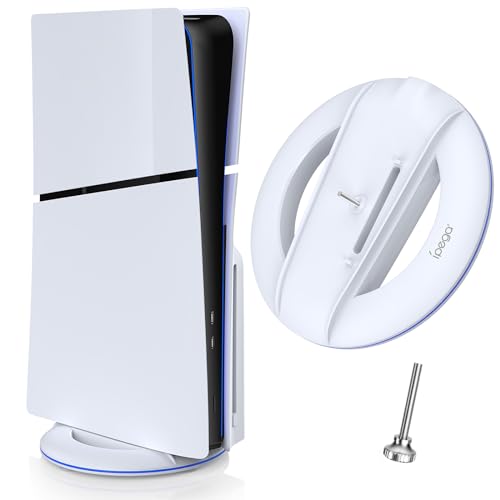 Auarte 2023 Vertical Stand For Ps5 Slim Console Disc And Digital With Screw, Base Stand Replacement For Playstation 5 Slim Console cover