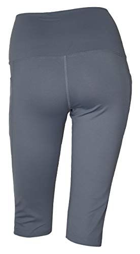 Private Island Women UPF 50+ Board Shorts Side Pockets Pants Swimsuit Beach Bathing Swim Rash Guard Yoga Bottom (S, Grey_RM5PP)