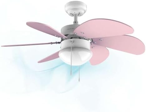 Cecotec Deckenventilator Aero 3600 Vision Purple, 92 cm | Lampenfassung ohne Leuchtmittel, 3 Stufen, 50 W Kupfermotor, 6 Rotorblätter, wendbare Flügel, Sommer-/Winter-Funktion