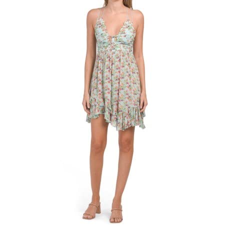 Robe Adella Mini Slip Imprimé Bleu Ciel Taille M pour Femme