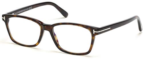Eyeglasses Tom Ford FT 5713 -B 052 Shiny Dark Havana/Blue Block Lenses