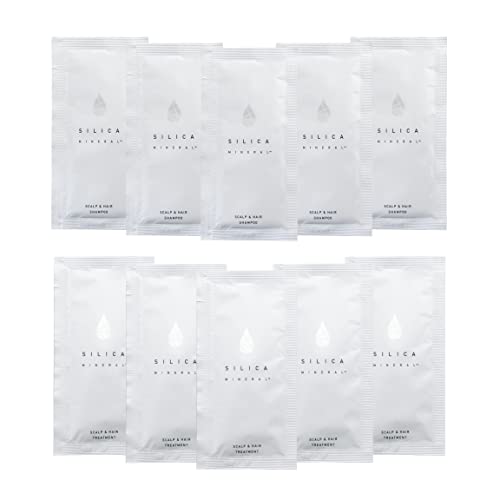 シリカミネラル? スカルプ&ヘア シャンプー10ml&トリートメント5g×5個セット シリカ(水溶性ケイ素、珪素)配合 パラベンフリー 合成着色料、合成香料、鉱物油無添加 シリコンフリー 日本製 トラベルサイズ