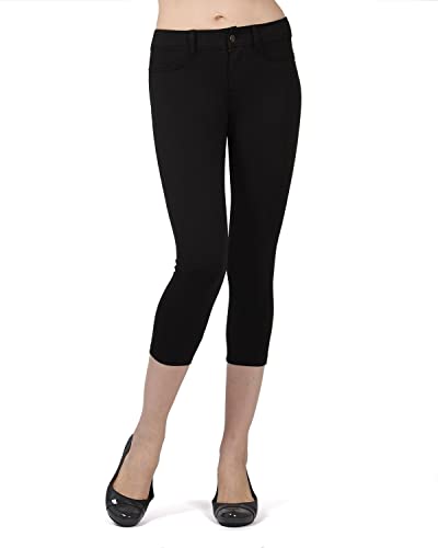 Memoi Feel Good Women's Light Ponte Capri Legging,Ivory,Large #TOP3