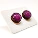 Stud Earrings, Plum Purple, 10 mm, Round Studs for Women Girls Men, Handmade Stainless Steel Posts for Sensitive Ears, Color Dot