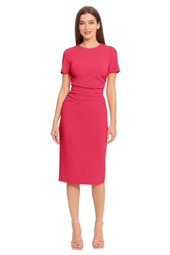 Image of Maggy London Women's Dresses Ruched Waist Crepe Sheath Dress Workwear Office Occasion Event Guest of
