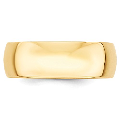 Sonia Jewels 14K Yellow Gold 7Mm Plain Classic Dome Men's Wedding Band Ring Size 11 #TOP1