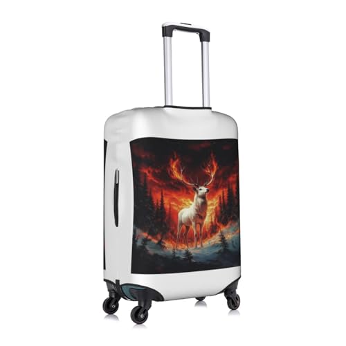 stag with antlers Elastic Travel Luggage Cover Travel Suitcase Protective Cover3