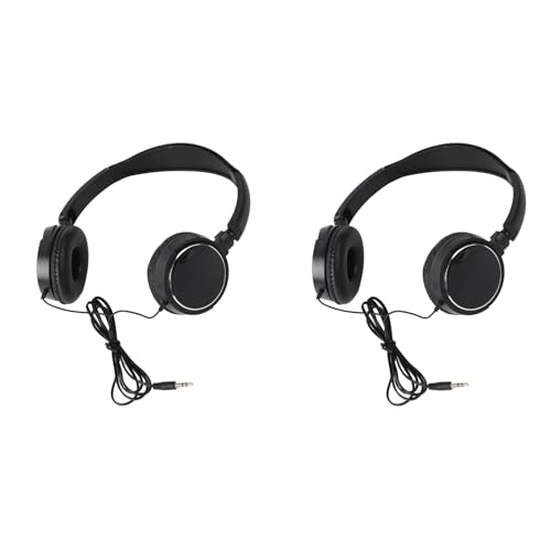 SUNGOOYUE Wired Headset, 2pcs Foldable Compact Wired Headset Stereo HiFi Music Headphone Compatible with Smartphones, Tablets