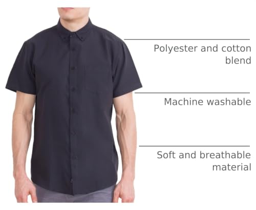Image of Visive Mens Shirts Multi Packs Short Sleeve Button Down Dress Shirts Solid Color Big and Tall
