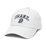 Drake Bulldogs Arch Over White Officially Licensed Adjustable Baseball Hat