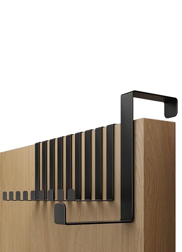 4smile Türhaken – Set mit 10 schwarzen zum Aufhängen von Kleidung, Haken zum Aufhängen von Accessoires – 2-seitiger Türhaken