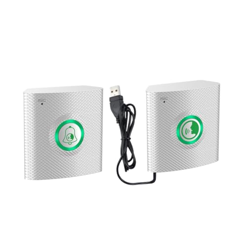 Koolenry Intercomunicador de Voz Inalámbrico de Larga Distancia, Teléfono de Puerta Dúplex Completo, Timbre de Audio Bidireccional, Timbre de para Personas Mayores, Plateado.