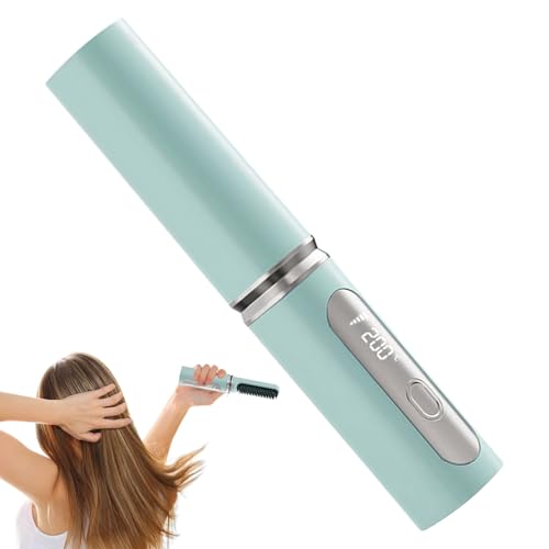 Cepillo alisador para el cabello – Diseño recargable inalámbrico de ABS, calentamiento rápido, control de temperatura ajustable, rizador de pelo, herramienta de belleza portátil de viaje | Peine de