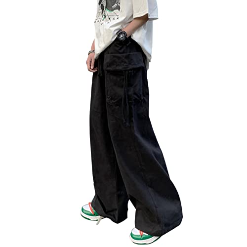Cargo Pants Women Baggy Y2K Streetwear Cotton Solid Vintage Loose Fit with Pockets Palazzo
