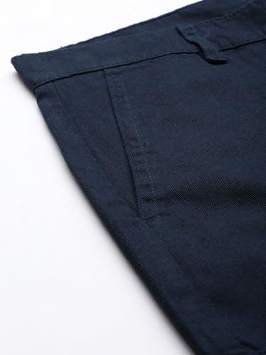 Image of The Indian Garage Co Men Slim Fit Solid Mid-Rise Cargos