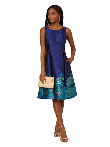 Image of Adrianna Papell Border Jacquard Dress