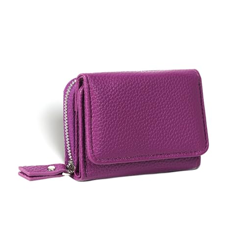 Leather Women Wallet, Fashion Small Zipper Coin Purse, Cow Leather Purse RFID Card Money Bag Gift For Women