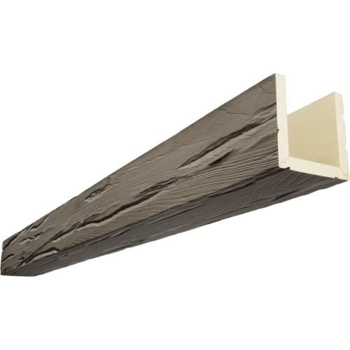 Timberthane Riverwood Faux Wood Beam, 3-Sided (U-Beam), 12"W x 6"H x 96"L, Harvest Oak Finish